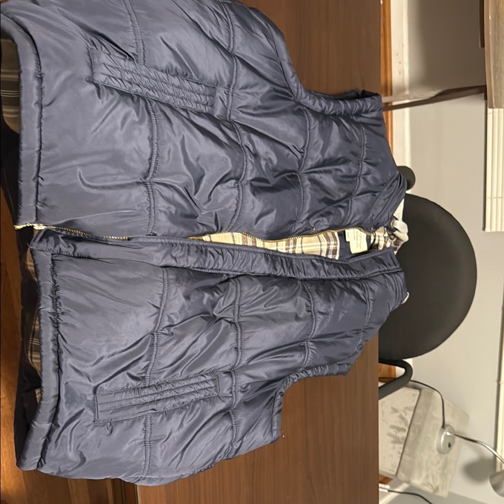 Blue hooded vest. Xxxl.